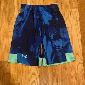 Under Armour Kids Blue and Green Patterned Shorts